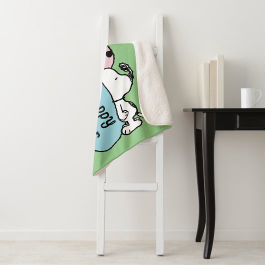 Couverture Sherpa Snoopy - Bonne Pâques (En situation)
