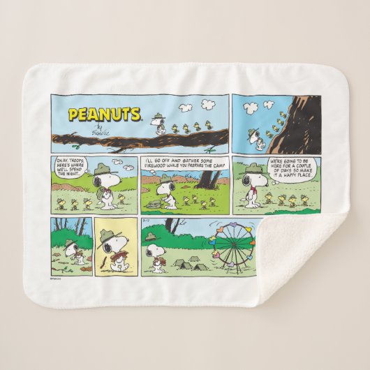 Couverture Sherpa Snoopy & Friends | Go Camping (Devant (Horizontal))