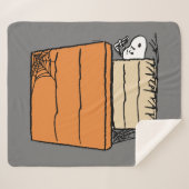 Couverture Sherpa Snoopy Halloween Spider Web Doghouse (Devant (Horizontal))