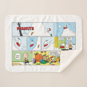 Couverture Sherpa Snoopy Sled Riding Food Dish