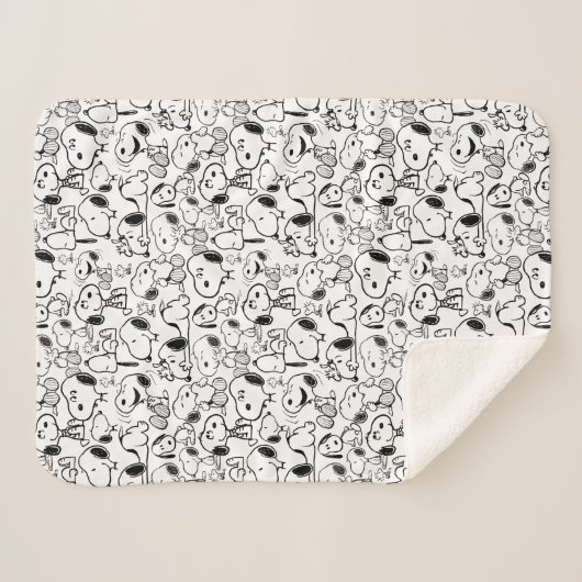Couverture Sherpa Snoopy Smile Giggle Laugh Pattern (Devant (Horizontal))