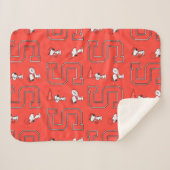 Couverture Sherpa Snoopy Varsity Sports Pattern (Devant (Horizontal))