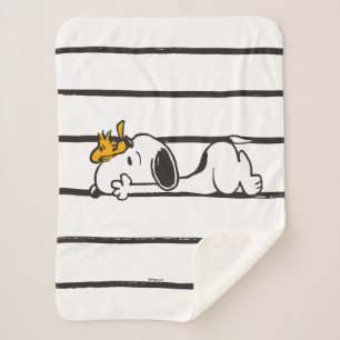 Couverture Sherpa Snoopy & Woodstock Smile Giggle Laugh