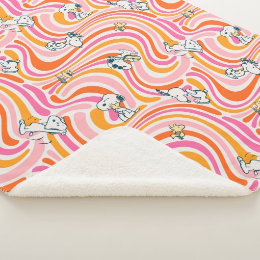 Couverture Sherpa Snoopy & Woodstock Super Vibes Motif orange (3/4)
