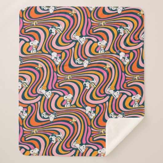 Couverture Sherpa Snoopy & Woodstock Vibes Super Motif violet (Devant)