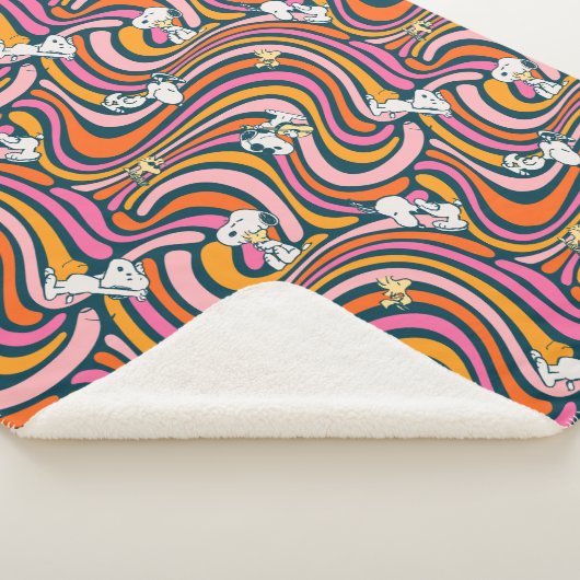 Couverture Sherpa Snoopy & Woodstock Vibes Super Motif violet (3/4)
