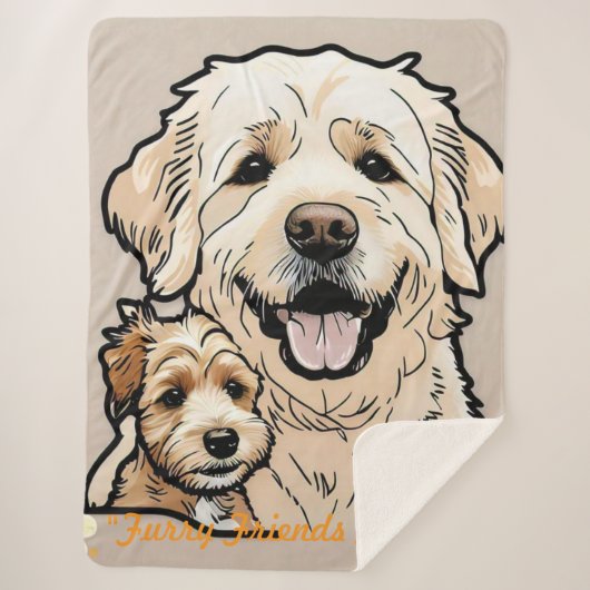 Couverture Sherpa "Snouts and Snuggles" (Devant)