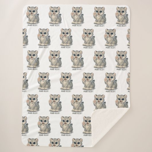 Couverture Sherpa Snow leopard - Purr-ello (Devant)