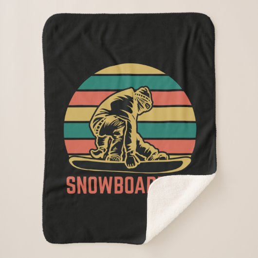 Couverture Sherpa Snowboard avec snowboard. (Devant)