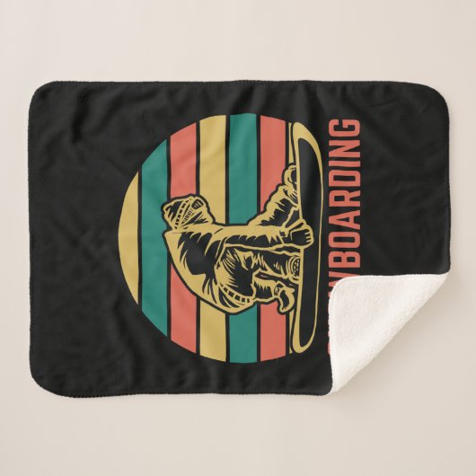 Couverture Sherpa Snowboard avec snowboard. (Devant (Horizontal))