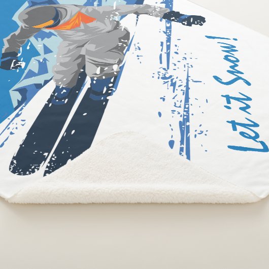 Couverture Sherpa Snowboarder Winter Ride, Personnalisé (3/4)