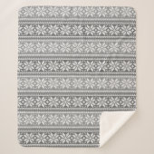 Couverture Sherpa Snowflake Gris Blanc Faux Knit Sweat Motif (Devant)