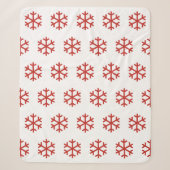 Couverture Sherpa Snowflake rouge Blanche Sherpa (Devant)
