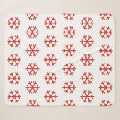 Couverture Sherpa Snowflake rouge Blanche Sherpa (Devant (Horizontal))