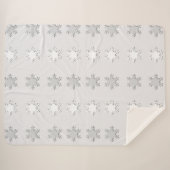 Couverture Sherpa Snowflakes blanc et gris Sherpa Blanket (Devant (Horizontal))