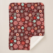 Couverture Sherpa Snowflakes on Burgundy (Devant)