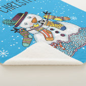 Couverture Sherpa Snowman avec Stockage Fleece Sherpa Blanket (3/4)