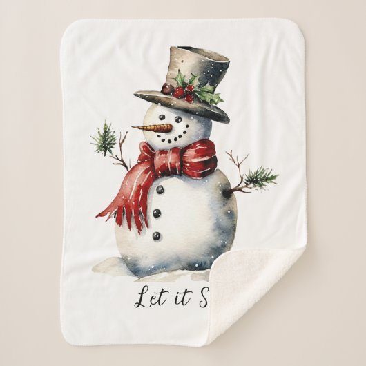 Couverture Sherpa Snowman Sherpa Blanket (Devant)