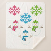 Couverture Sherpa Snowman Snowflakes Winter Home Décor mignon (Devant)