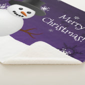 Couverture Sherpa Snowman violet hiver Noël Sherpa Blanche (3/4)