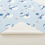 Couverture Sherpa Snowmen mignons et Motif des arbres de Noël (3/4)