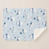 Couverture Sherpa Snowmen mignons et Motif des arbres de Noël (Devant (Horizontal))