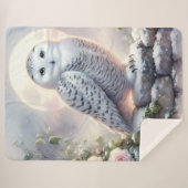 Couverture Sherpa Snowy Owl in Moonlit Winter Garden (Devant (Horizontal))