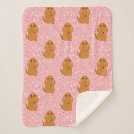 Couverture Sherpa Snuffleupagus Pink Polka Motif (Devant)