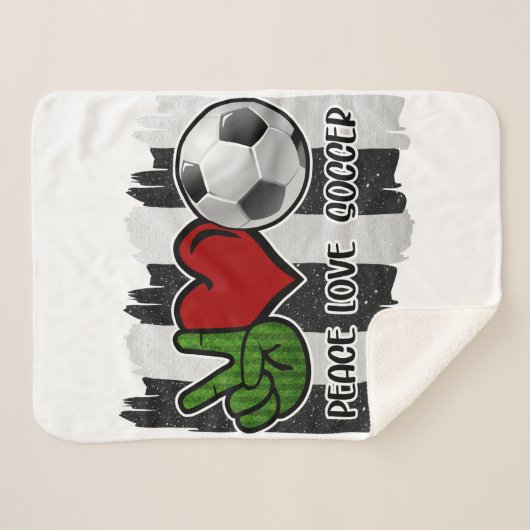 Couverture Sherpa Soccer paix et amour (Devant (Horizontal))
