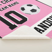 Couverture Sherpa Soccer SPORT Blanket rose personnalisateur gol (3/4)