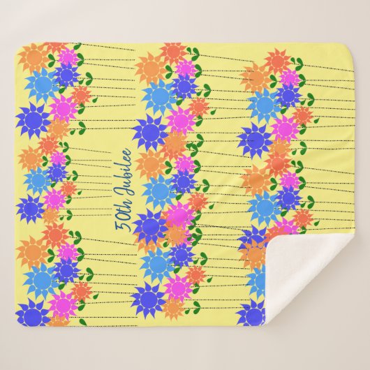Couverture Sherpa Soeurs 50e Jubilé Floral  (Devant (Horizontal))