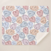 Couverture Sherpa Soft Hearts : Continuous Line Valentine's (Devant (Horizontal))