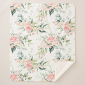 Couverture Sherpa Soft Pastel Rose Rose Flower Motif (Devant)