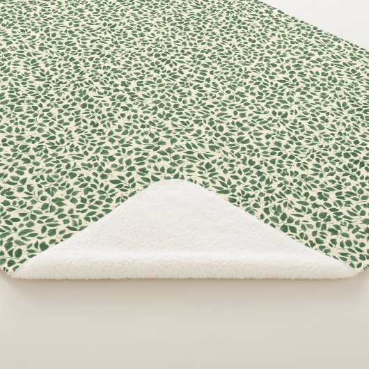Couverture Sherpa Soft Sage Green Botanical Leaf Foliage Pattern (3/4)