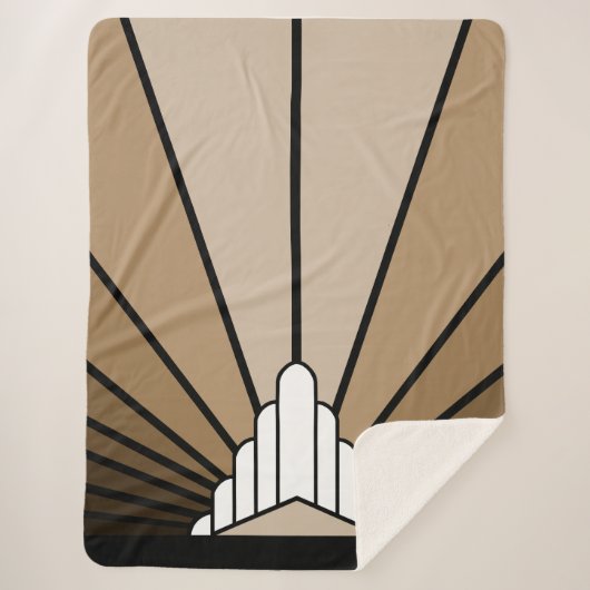 Couverture Sherpa Soleil Art déco bronzé (Devant)