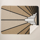 Couverture Sherpa Soleil Art déco bronzé (Devant (Horizontal))