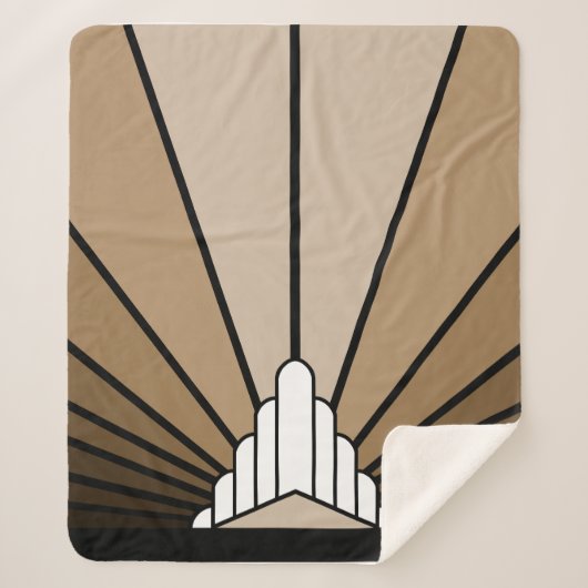 Couverture Sherpa Soleil Art déco en bronze Sherpa Blanket (Devant)