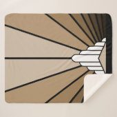 Couverture Sherpa Soleil Art déco en bronze Sherpa Blanket (Devant (Horizontal))