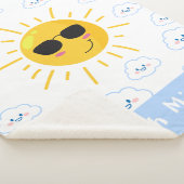 Couverture Sherpa Soleil mignon personnalisé et bébé nuage (3/4)