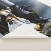 Couverture Sherpa Sorcière noir Imaginaire Dragon blanc (3/4)