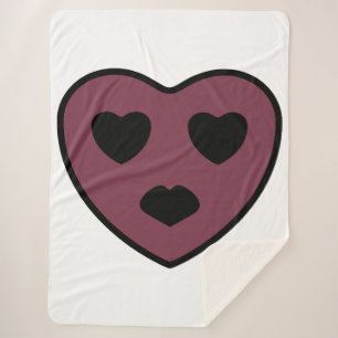 Couverture Sherpa Sortie visage coeur