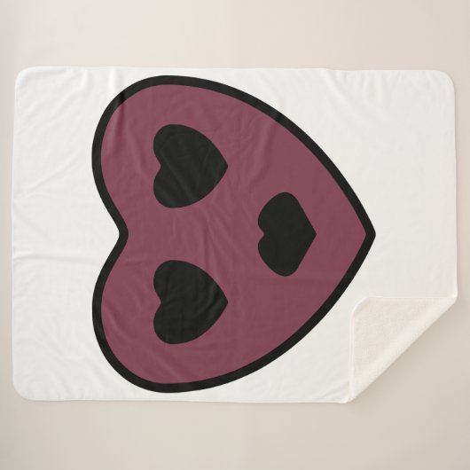 Couverture Sherpa Sortie visage coeur (Devant (Horizontal))