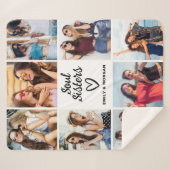Couverture Sherpa Soul Soeurs Script Cadeau Pour Amis Photo Collage (Devant (Horizontal))