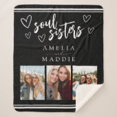 Couverture Sherpa Soul Soeurs Trois Photo Noir et Blanc (Devant)