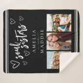 Couverture Sherpa Soul Soeurs Trois Photo Noir et Blanc (Devant (Horizontal))