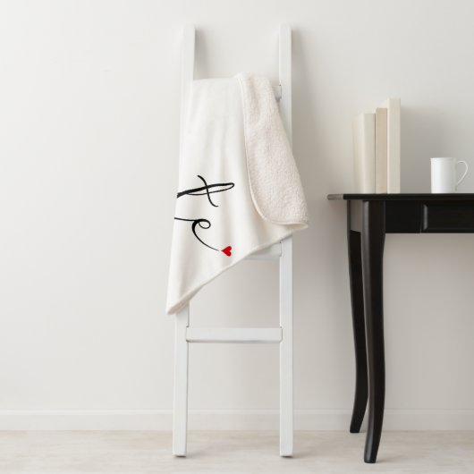 Couverture Sherpa Soulmate Script Love Coeur Définition (En situation)