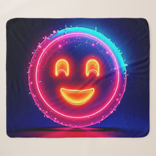 Couverture Sherpa Sourire Néon : Conception de Teinte Lumineuse et H
