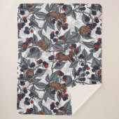 Couverture Sherpa Souris et mûres sur blanc (Devant)