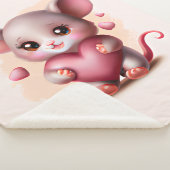 Couverture Sherpa Souris pour bébé avec le coeur de Valentine (3/4)