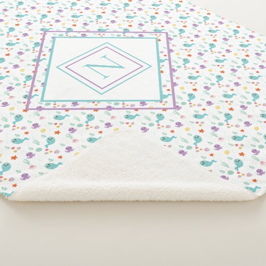 Couverture Sherpa Sous la mer Poissons Baleines Eau Océan (3/4)